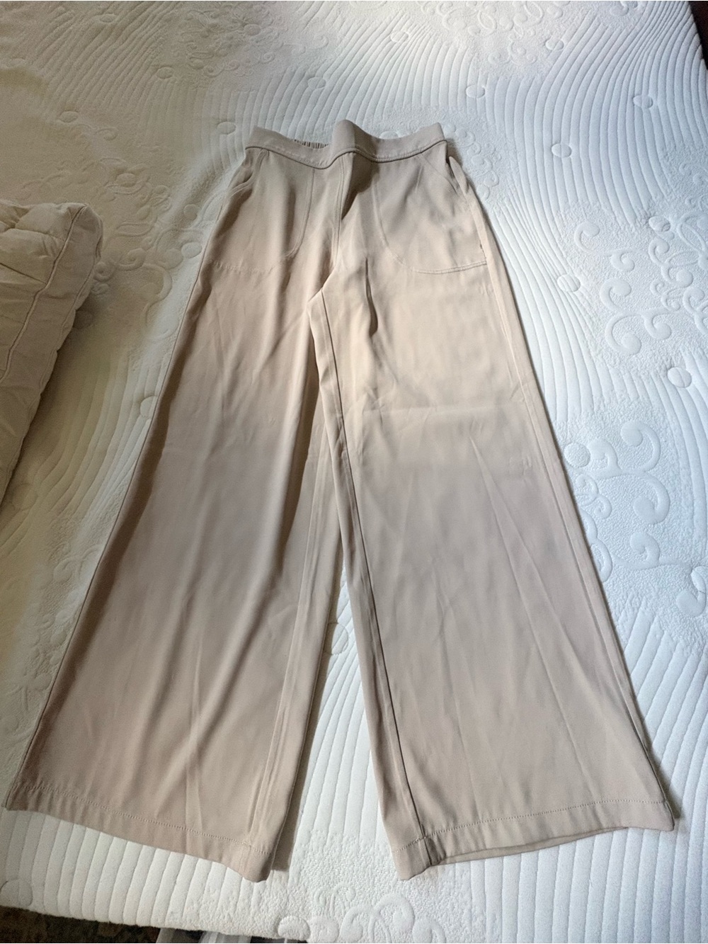 Max Studio Wide-Leg Pull-On Pants in Beige